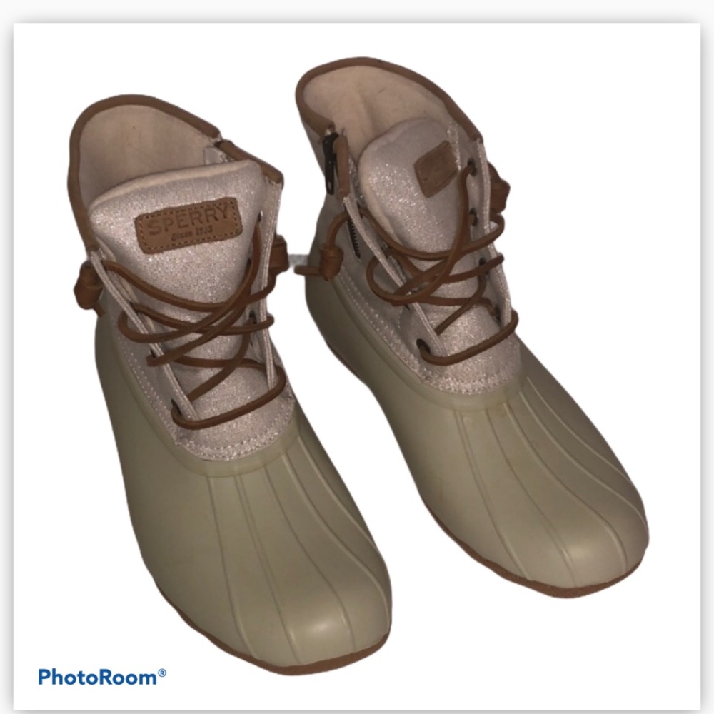 Sperry short waterproof boots, size 10